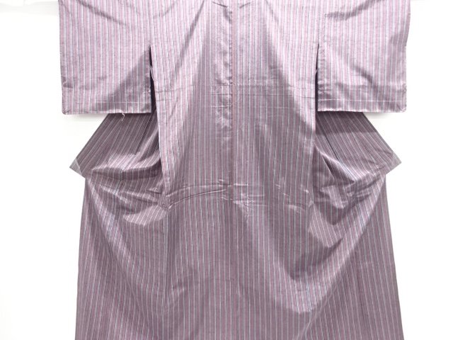 JAPANESE KIMONO / UNUSED HITOE TSUMUGI / WOVEN STRIPE 
